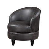 Faux Leather Swivel Accent Chairs You'll Love | Wayfair